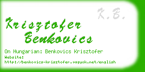 krisztofer benkovics business card